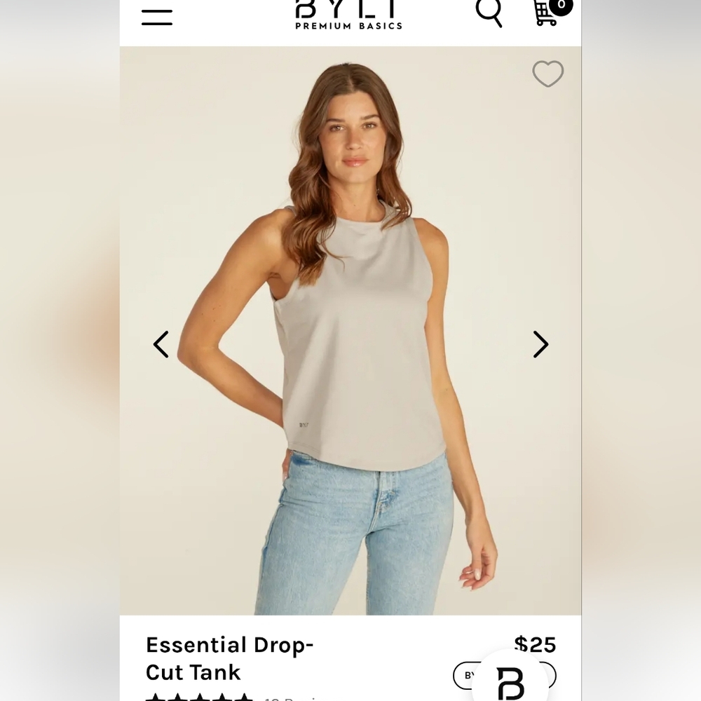 NWT Women's BYLT BASICS "ESSENTIAL DROP-CUT TANK TOP" IN COLOR CADET & SIZE S - Picture 14 of 14